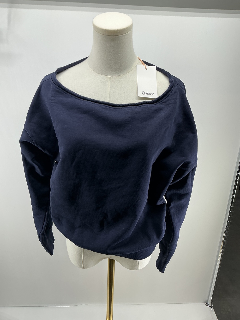 Organic French Terry Off-Shoulder Sweatshirt